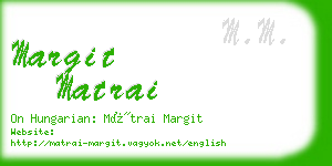 margit matrai business card